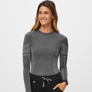 Figs Women's Salta Seamless Longsleeve Underscrub in Graphite